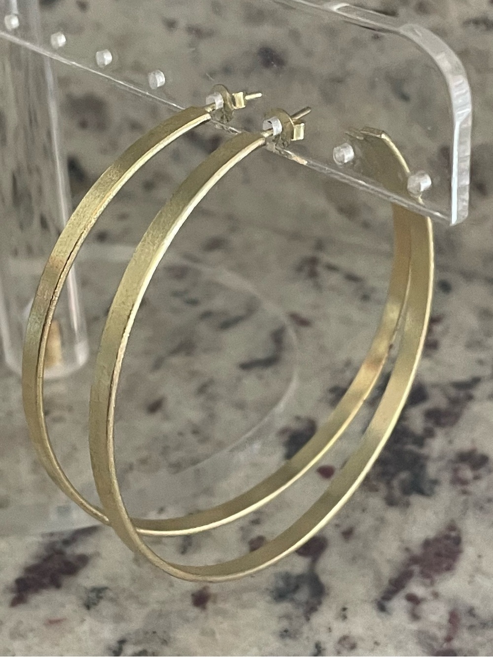 Sheila Fajl Large Hoop Earrings 18K Brushed Gold 2.5”